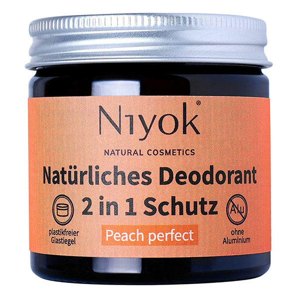 Niyok 2 in 1 anti-transpirant deodorant crème - Perzik perfect