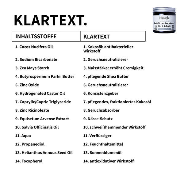 Niyok 2 in 1 anti-transpirant deodorant crème - kokosnoot | zonder parfum