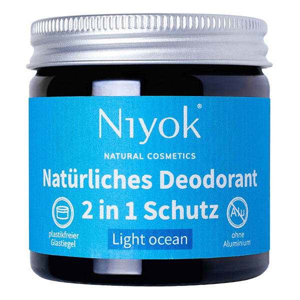 Niyok 2 in 1 anti-transpirant deodorant crème - Licht oceaan