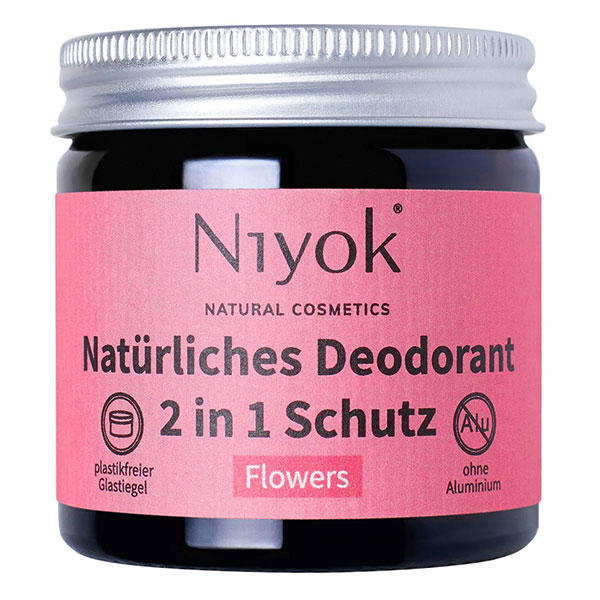 Niyok 2 in 1 anti-transpirant deodorant crème - Bloemen