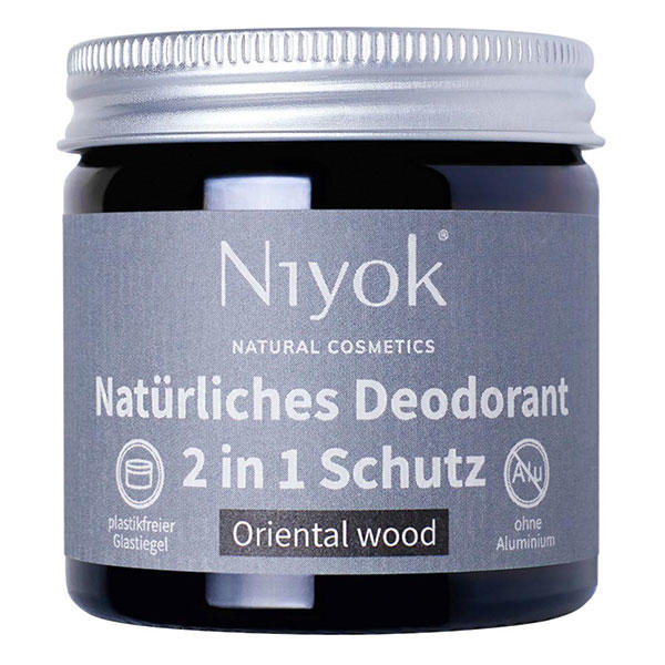Niyok 2 in 1 anti-transpirant deodorant crème - Oriëntaals hout