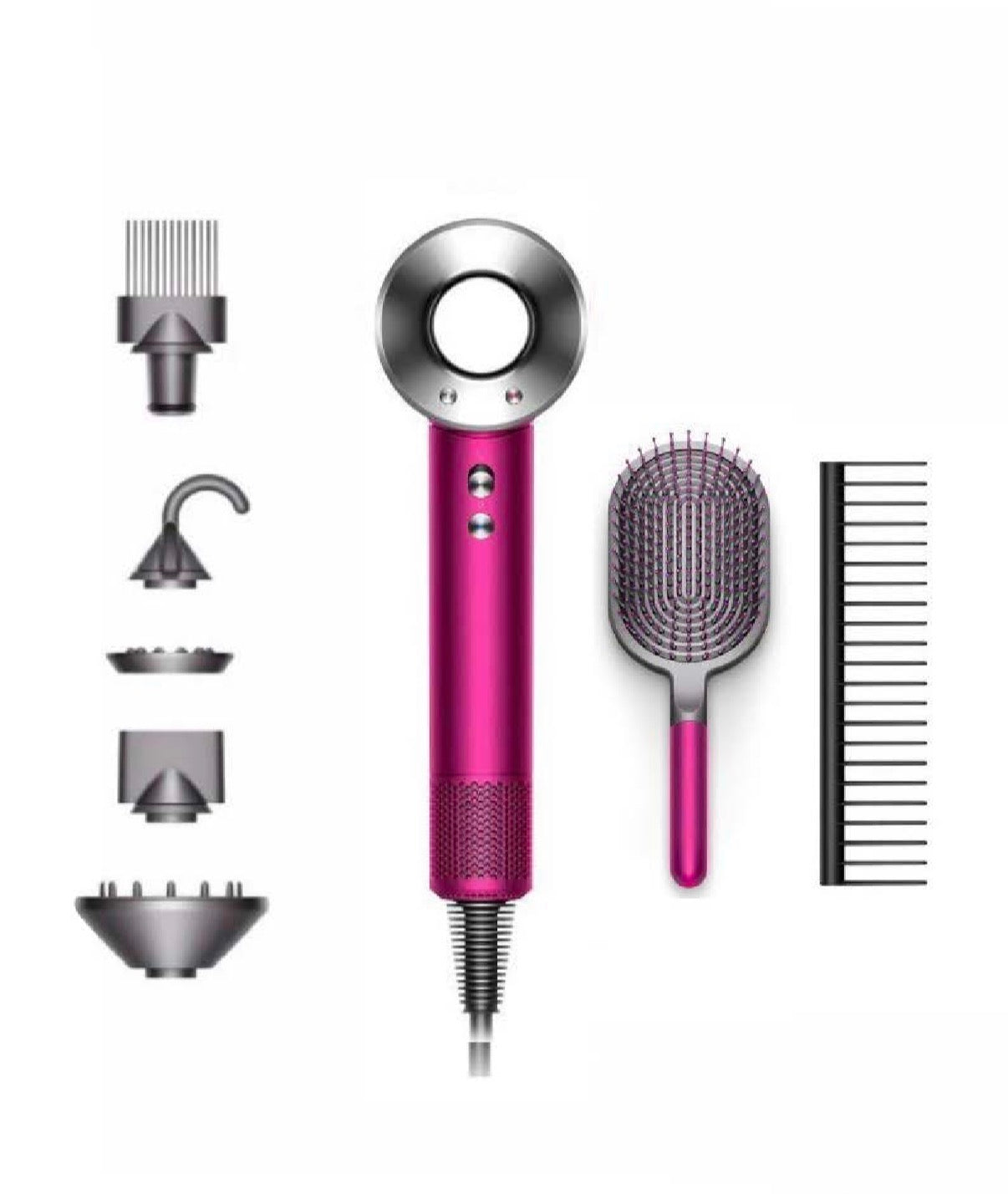Dyson Supersonic™ Fuchsia/Nikkel Föhn + Platte borstel & Stylingskam Gift-editie (Refurbished)