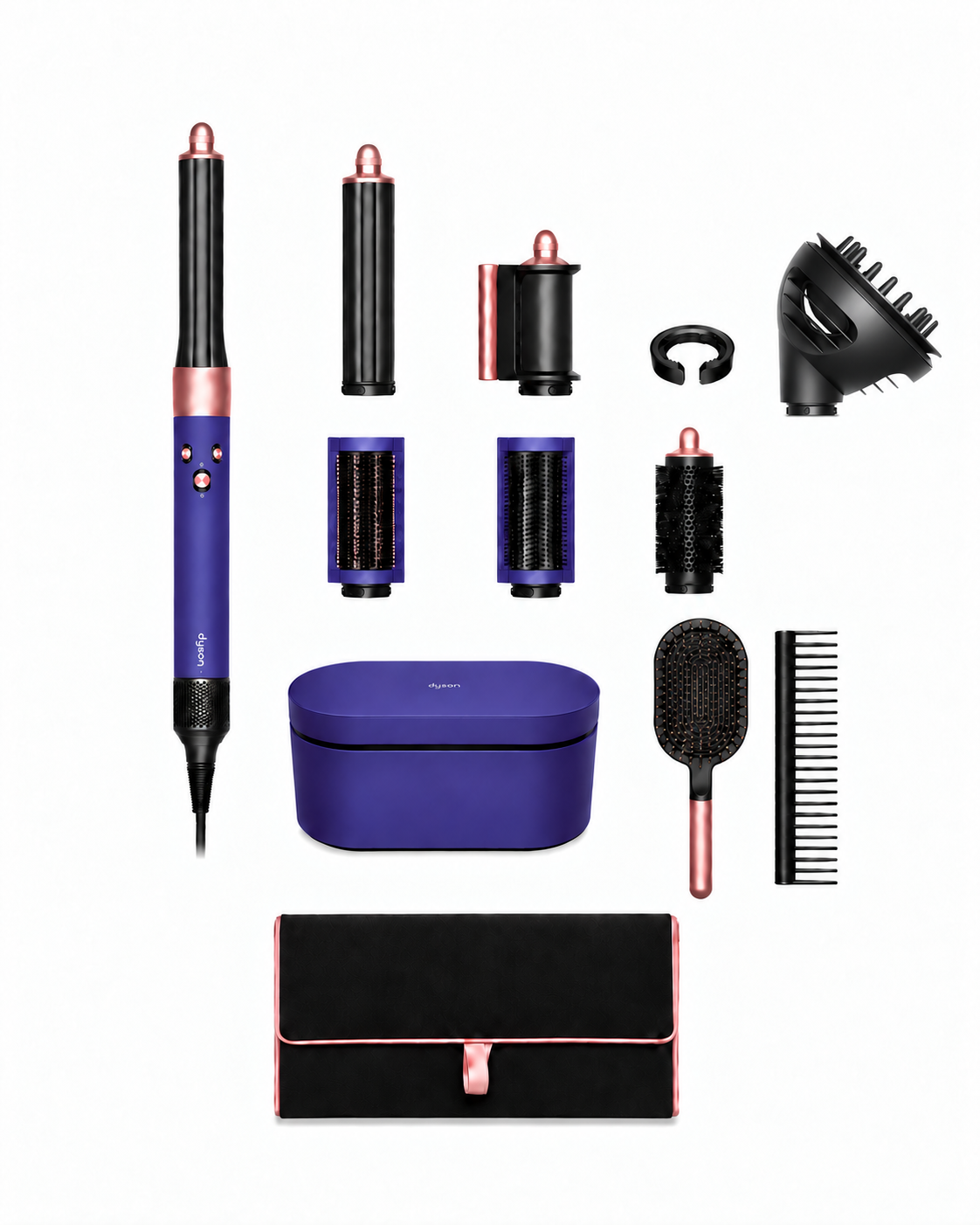 Dyson Airwrap™ Complete Long Multistyler + Styling Kam en Borstel - Vinca Blue/Rose Gold (Inclusief Reisetui & Wave+Curl opzetstuk)