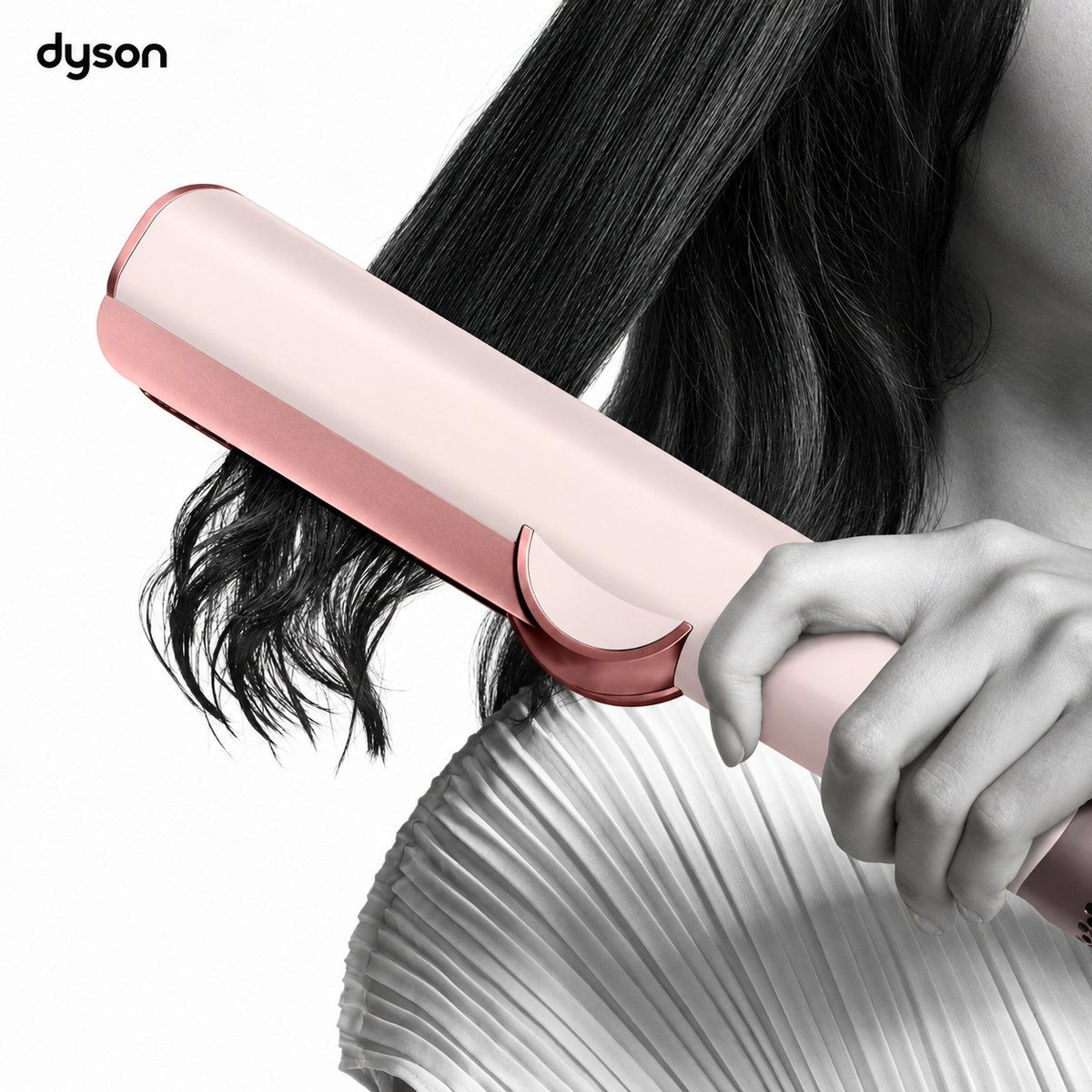 Dyson Airstrait™ Stijltang - Ceramic Pink/Rose Gold + Kam en borstel (Giftset)