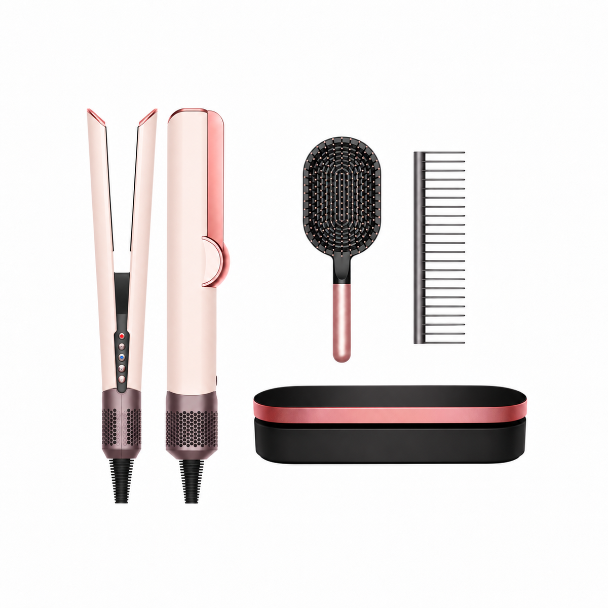Dyson Airstrait™ Stijltang - Ceramic Pink/Rose Gold + Kam en borstel (Giftset)