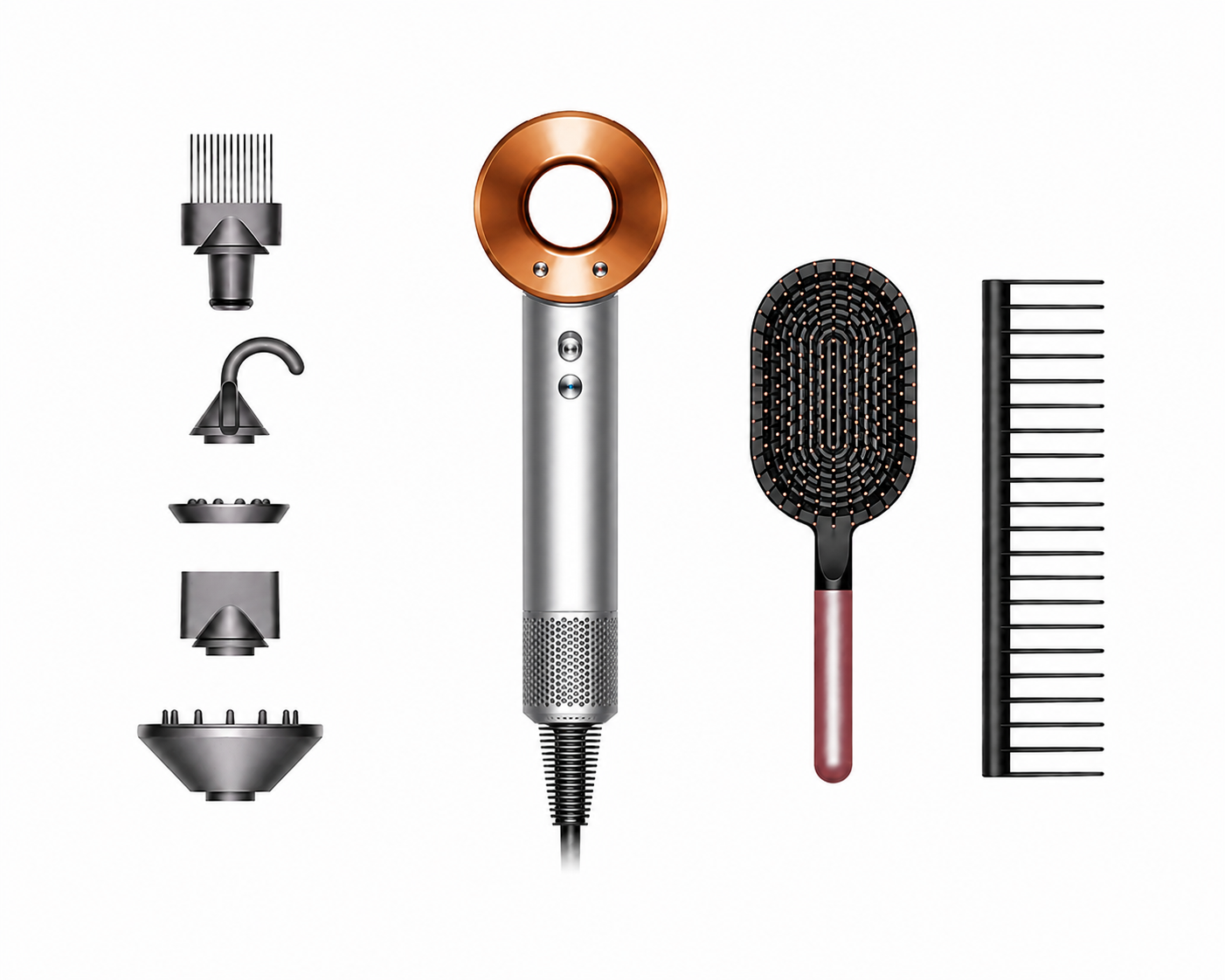 Dyson Supersonic Föhn + Kam & Borstel – Nikkel/Koper (Gift-Editie)