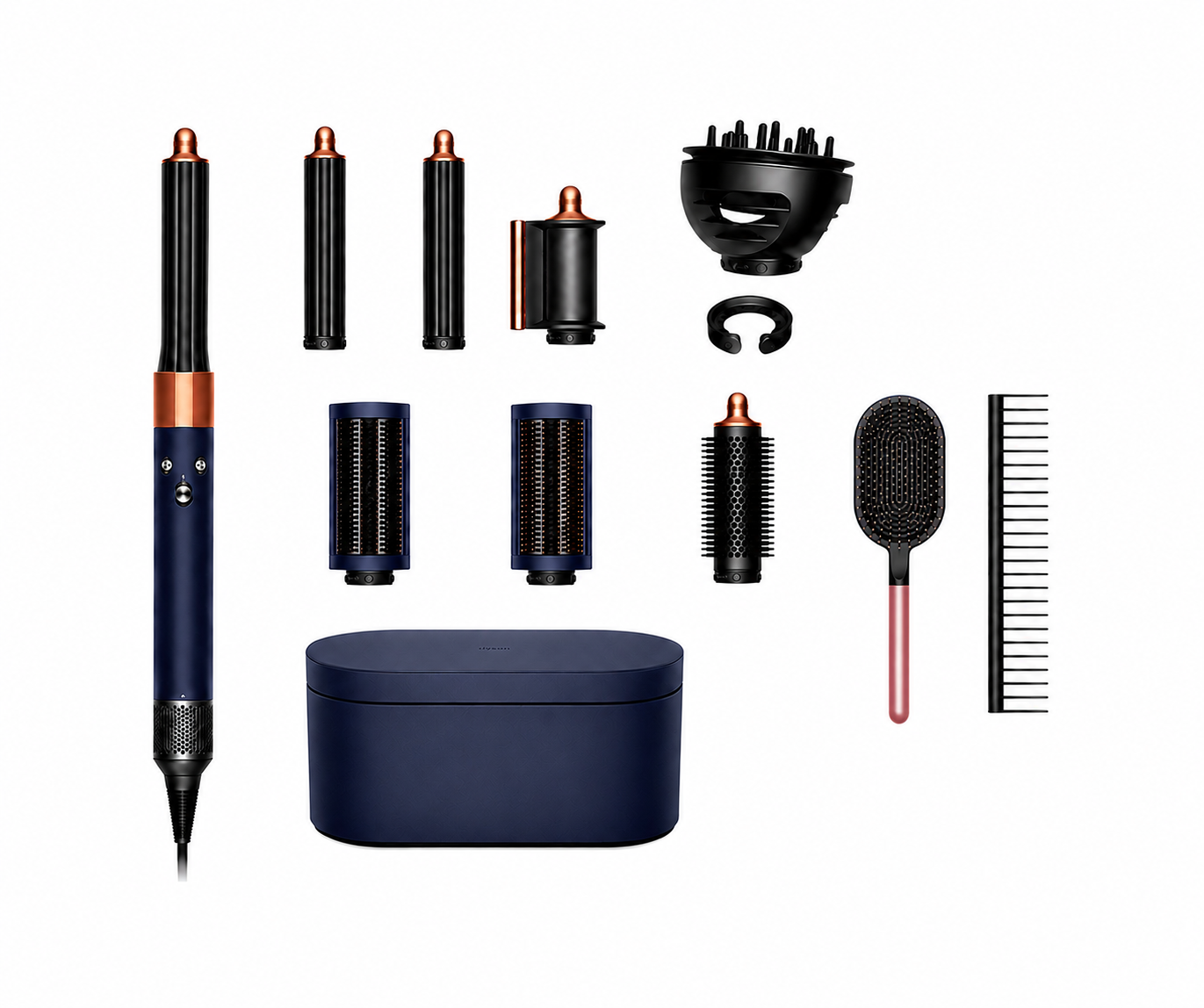Dyson Airwrap™ Complete Long Multistyler & Haardroger + Styling Kam en Borstel – Pruisisch Blauw/Koper(Giftset)