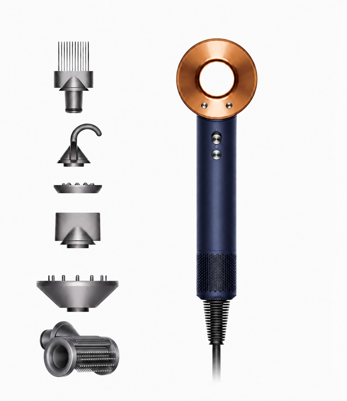 Dyson Supersonic™ Pruissisch Blauw/Koper Föhn + Extra Flyaway Smoother