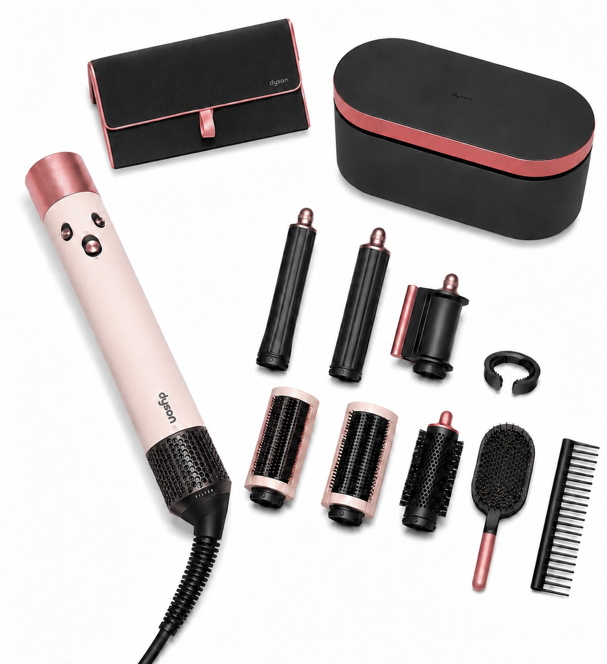 Dyson Airwrap™ Complete Long Multistyler & Haardroger + Styling Kam en Borstel - Ceramic Pink/Rose Gold (Inclusief Reisetui)